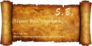 Sipos Bársonyka névjegykártya